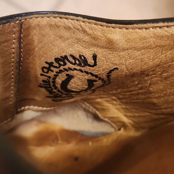 Charlie 1 Horse Black Embroidered Leather Heeled Mules Made in Brazil Size 8B - Picture 8 of 12